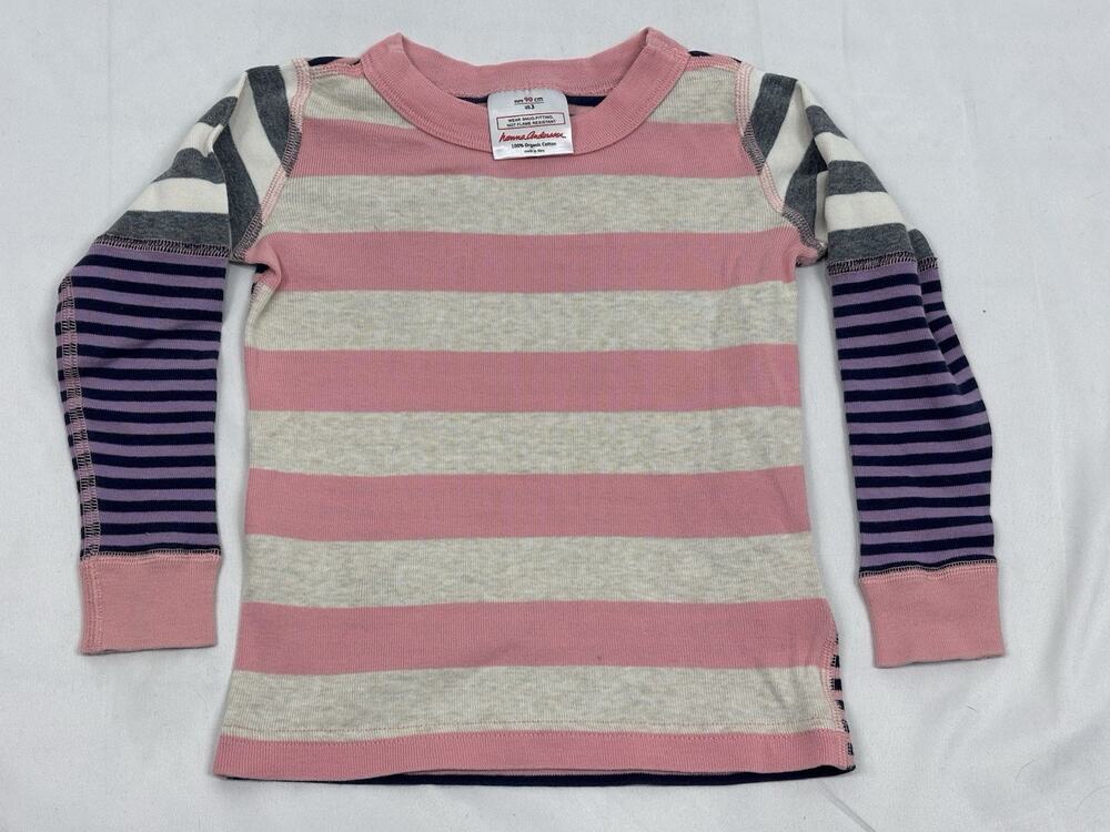 Hanna Andersson Girl’s Pink Striped Organic Cotton Long Sleeve Tshirt Size 3